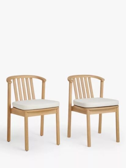 Dining Chair, Set of 2,  (Acacia Wood), Natural