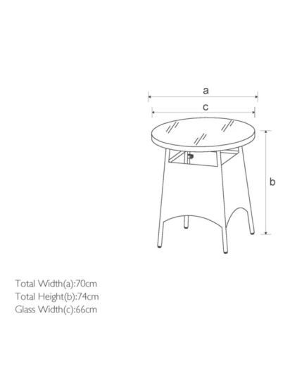 2-Seater Garden Bistro Table, Natural