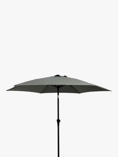 Aluminium Wind-Up Parasol, 2.7m, Grey